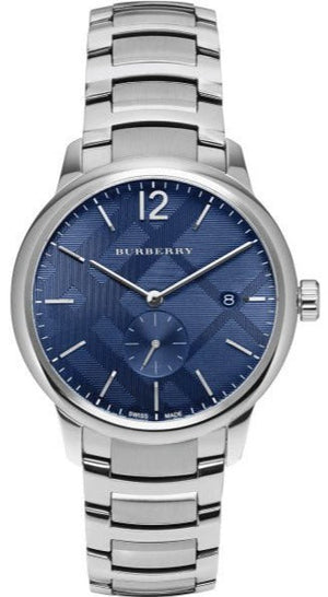 Buy Shop Burberry The Classic Blue Dial Silver Steel Strap Watch for Men - BU10007 USA Online