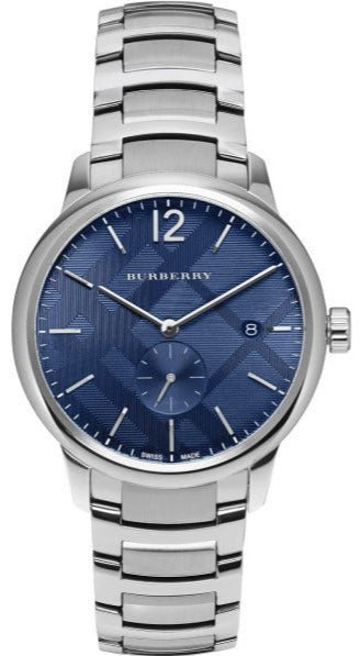 Buy Shop Burberry The Classic Blue Dial Silver Steel Strap Watch for Men - BU10007 USA Online