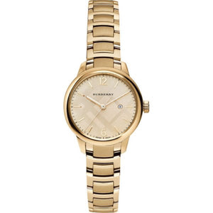 Buy Shop Burberry The Classic Champagne Dial Gold Steel Strap Watch for Women - BU10109 USA Online