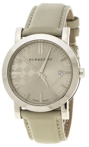 Buy Shop Burberry Heritage Grey Dial Beige Leather Strap Unisex Watch - BU1754 USA Online
