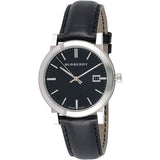 Burberry The City Black Dial Black Leather Strap Watch for Men - BU9009