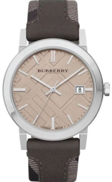 Buy Shop Burberry The City Grey Dial Leather Strap Watch for Men - BU9020 USA Online