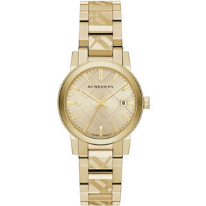 Buy Shop Burberry The City Gold Dial Gold Steel Strap Watch for Women - BU9145 USA Online