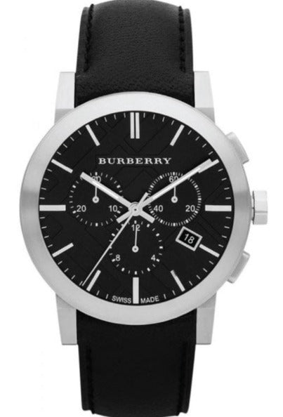 Buy Shop Burberry The City Chronograph Black Dial Black Leather Strap Watch for Men - BU9356 USA Online