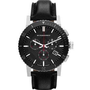 Buy Shop Burberry The City Black Dial Black Leather Strap Watch for Men - BU9382 USA Online