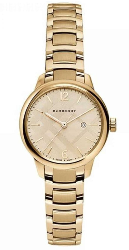 Buy Shop Burberry The Classic Champagne Dial Gold Steel Strap Watch for Women - BU10109 USA Online