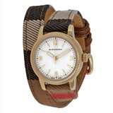 Buy Shop Burberry Utilitarian White Dial Multicolor Leather Strap Watch for Women - BU7851 USA Online