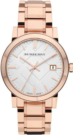 Buy Shop Burberry The City White Dial Rose Gold Steel Strap Watch for Women - BU9004 USA Online