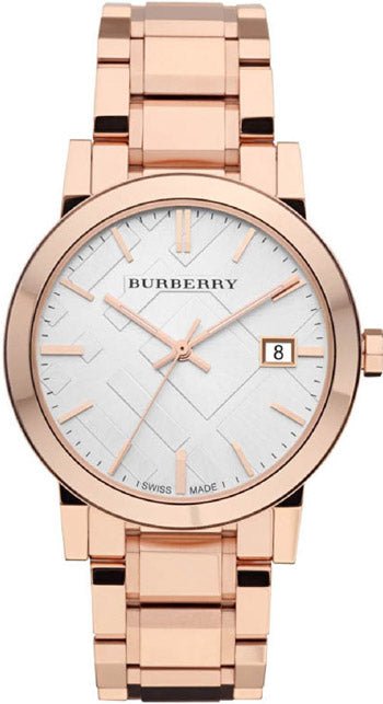 Buy Shop Burberry The City White Dial Rose Gold Steel Strap Watch for Women - BU9004 USA Online