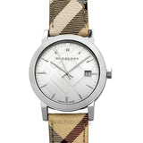 Buy Shop Burberry The City Silver Dial Brown Leather Strap Watch for Women - BU9025 USA Online
