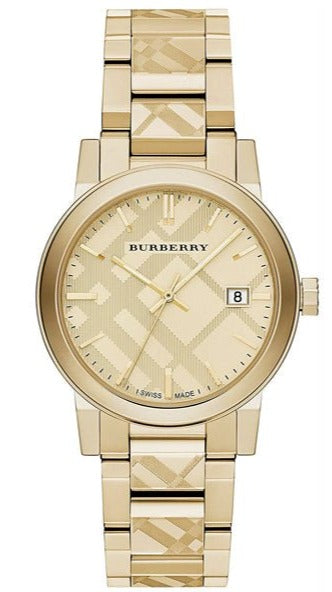 Buy Shop Burberry The City Gold Dial Gold Steel Strap Watch for Men - BU9038 USA Online