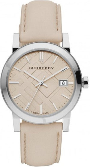 Buy Shop Burberry The City Beige Dial Beige Leather Strap Watch for Women - BU9207 USA Online