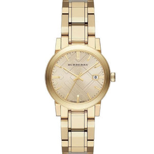 Buy Shop Burberry The City Gold Dial Gold Steel Strap Watch for Women - BU9134 USA Online