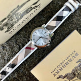 Buy Shop Burberry The City Silver Dial Brown Leather Strap Watch for Women - BU9136 USA Online