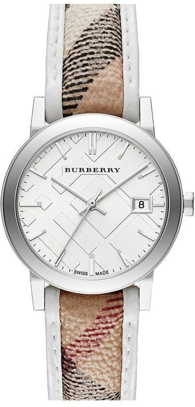 Buy Shop Burberry The City Silver Dial Brown Leather Strap Watch for Women - BU9136 USA Online