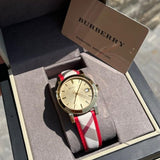 Buy Shop Burberry The City Champagne Dial Leather Strap Watch for Women - BU9139 USA Online