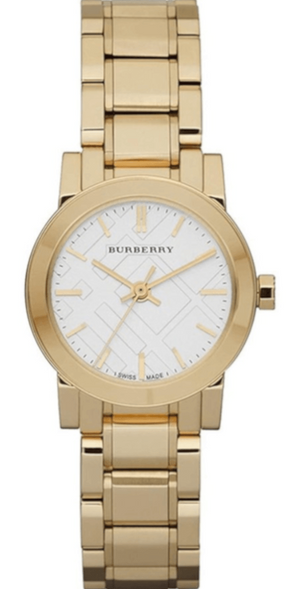 Buy Shop Burberry The City White Dial Gold Steel Strap Watch for Women - BU9103 USA Online