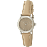 Burberry The City Beige Dial Beige Leather Strap Watch for Women - BU9207