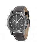 Buy Shop Burberry The City Chronograph Ion Plated Grey Dial Grey Leather Strap Watch for Men - BU9384 USA Online