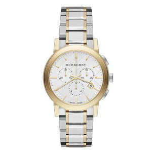 Burberry The City White Dial Two Tone Steel Strap Watch for Men - BU9751