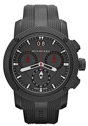 Buy Shop Burberry The Endurance Chronograph Black Dial Black Rubber Strap Watch For Men - BU9802 USA Online