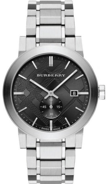Buy Shop Burberry The City Black Dial Silver Steel Strap Watch for Men - BU9901 USA Online