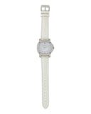 Burberry The Britain Diamonds Mother of Pearl Dial White Leather Strap Watch for Women - BBY1800