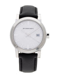 Buy Shop Burberry The City Silver Dial Black Leather Strap Watch for Women - BU9106 USA Online