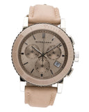 Buy Shop Burberry The City Chronograph Rose Gold Dial Beige Leather Strap Watch For Women - BU9702 USA Online
