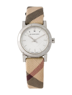 Buy Shop Burberry The City Nova Silver Dial Brown Leather Strap Watch for Women - BU9212 USA Online
