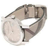 Buy Shop Burberry The City Beige Dial Chequered Brown Leather Strap Watch for Women - BU9029 USA Online