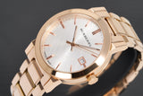 Buy Shop Burberry The City White Dial Rose Gold Steel Strap Watch for Women - BU9004 USA Online