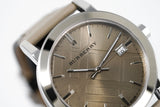 Buy Shop Burberry The City Grey Dial Checked Grey Leather Strap Watch for Women - BU9118 USA Online
