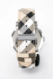 Buy Shop Burberry The City Chronograph White Dial Haymarket Leather Strap Watch For Men - BU9360 USA Online