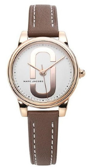 Buy Shop Marc Jacobs Corie White Dial Brown Leather Strap Watch for Women - MJ1581 USA Online