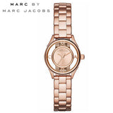 Marc Jacobs Tether Rose Gold Transparent Dial Rose Gold Stainless Steel Strap Watch for Women - MBM3417