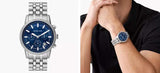 Buy Shop Michael Kors Hutton Chronograph Blue Dial Blue Steel Strap Watch For Men - MK8952 USA Online