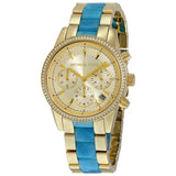 Buy Shop Michael Kors Ritz Gold Dial Two Tone Steel Strap Watch for Women - MK6328 USA Online