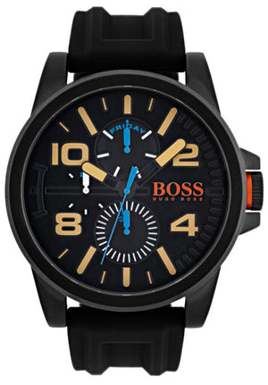 Buy Shop Hugo Boss Orange Detroit Analog Black Dial Black Silicone Strap Watch For Men - 1550011 USA Online