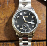 Buy Shop Hugo Boss Legacy Black Dial Silver Steel Strap Watch for Men - 1513671 USA Online