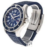 Buy Shop Breitling Superocean II 44mm Blue Dial Blue Rubber Strap Watch for Men - A17392D8/C910/158S/A20SS.1 USA Online