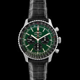 Buy Shop Breitling Navitimer B01 Chronograph 46 Green Dial Black Leather Strap Watch for Men - AB0137241L1P1 USA Online