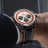 Buy Shop Breitling Navitimer B01 Chronograph 43 Boeing 747 White Dial Black Leather Strap Watch for Men - AB01383B1G1P1 USA Online