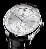 Buy Shop Breitling Premier Automatic 40mm Silver Dial Black Leather Strap Watch for Men - A37340351G1P1 USA Online