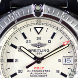 Buy Shop Breitling Colt 44mm Automatic Silver Dial Black Leather Mens Watch - A1731311/G820/428X USA Online