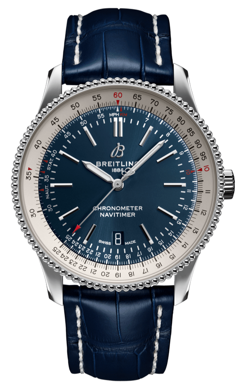 Buy Shop Breitling Navitimer 1 Automatic 41mm Blue Dial Blue Leather Strap Mens Watch - A17326211C1P4 USA Online