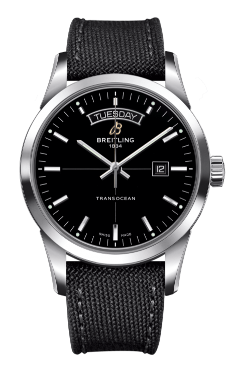 Buy Shop Breitling Transocean Day & Date 43mm Black Dial Black Nylon Strap Mens Watch - A4531012/BB69/109W/A20 BA.1 USA Online