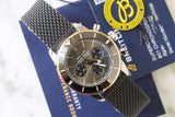 Buy Shop Breitling Superocean Heritage B01 Chronograph 44 Black Dial Black Mesh Bracelet Watch for Men - UB01621A1M1S1 USA Online