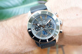 Buy Shop Breitling Superocean Heritage B01 Chronograph 44 Black Dial Black Mesh Bracelet Watch for Men - UB01621A1M1S1 USA Online