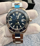 Buy Shop Tag Heuer Aquaracer Calibre 5 Blue Dial Silver Steel Strap Watch for Men - WAY201B.BA0927 USA Online